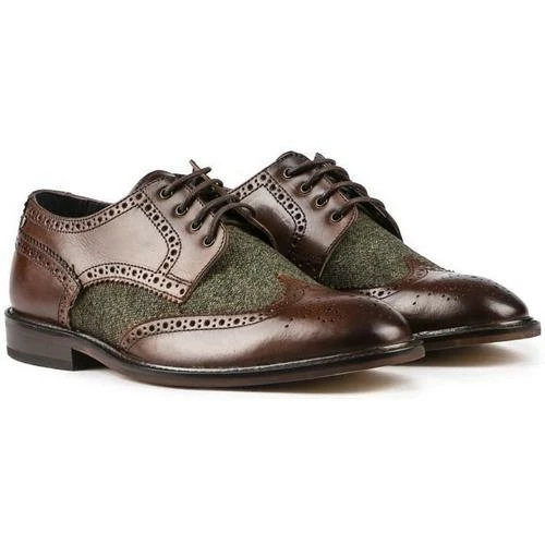 Base London Chaussures Chaplin en sergé mélangé Couleur Marron – Image 2