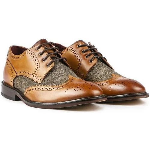 Base London Chaussures Chaplin en sergé mélangé Couleur Marron – Image 2